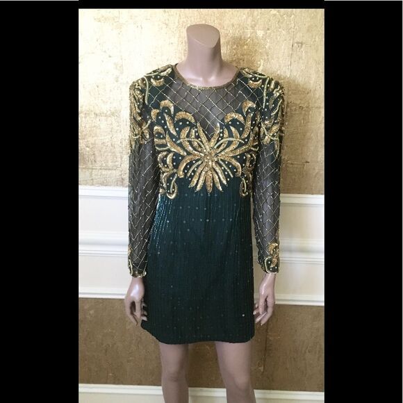 Laurence Kazar Dresses & Skirts - Lawrence Kazar New York vintage beaded dress S